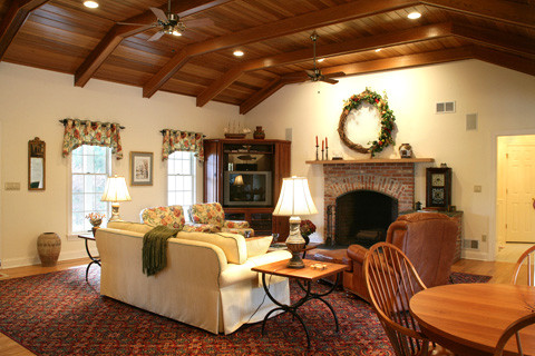 Family room with Rumford fireplace